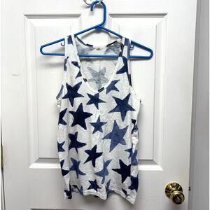 J.Crew Blue Star Cotton Tank Top 4th July Sleeveless USA 250 Women's Size S